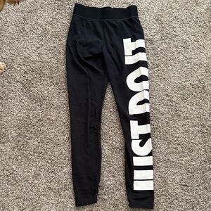 Black Women’s Leggings with White Side Logo